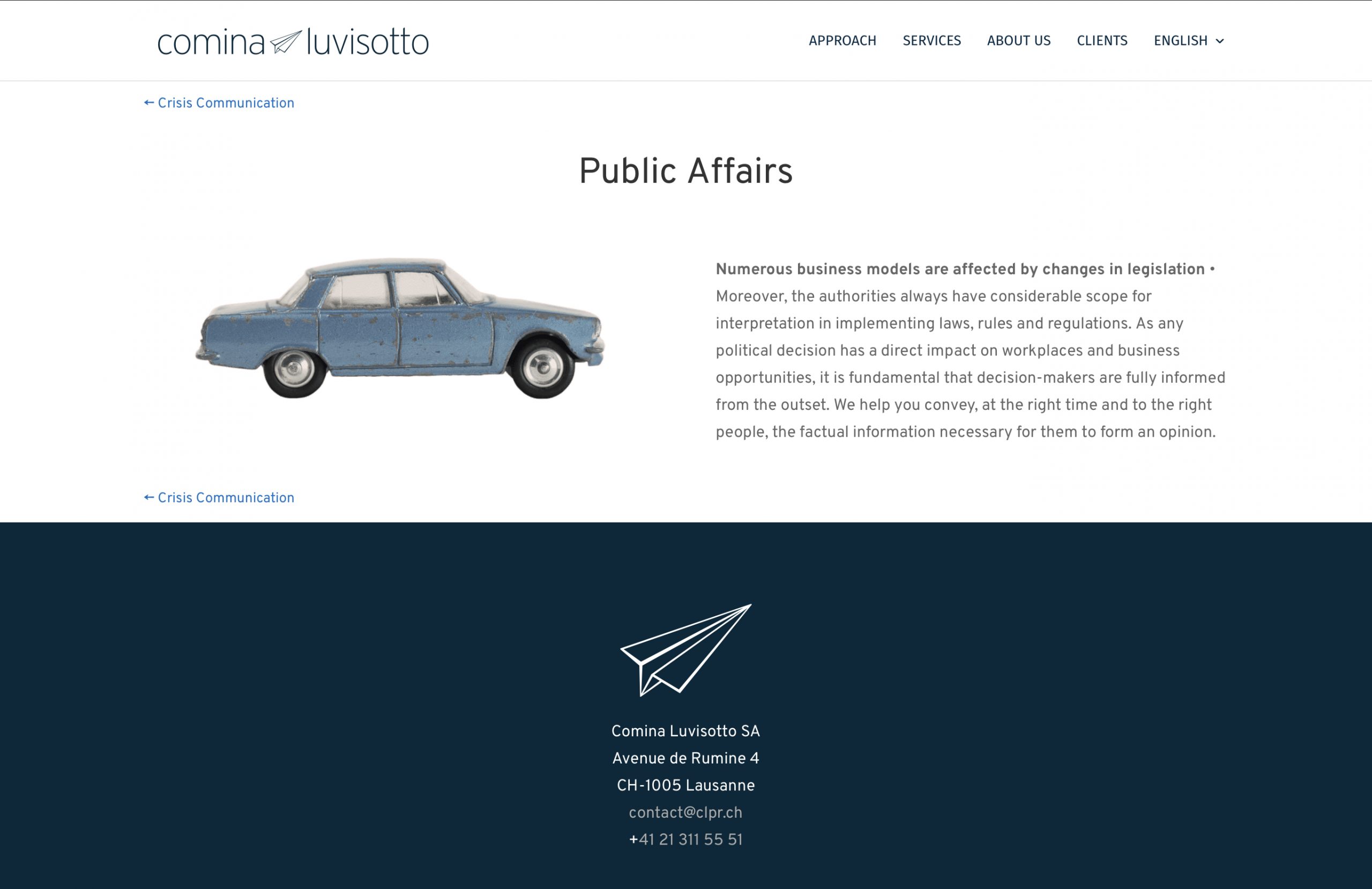 Service Detail Page #gadlab Client Comina Luvisotto